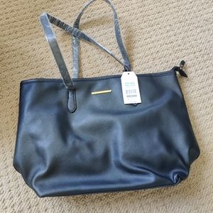 Brand new black tote bag and wallet.